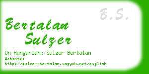 bertalan sulzer business card